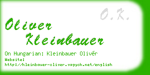 oliver kleinbauer business card